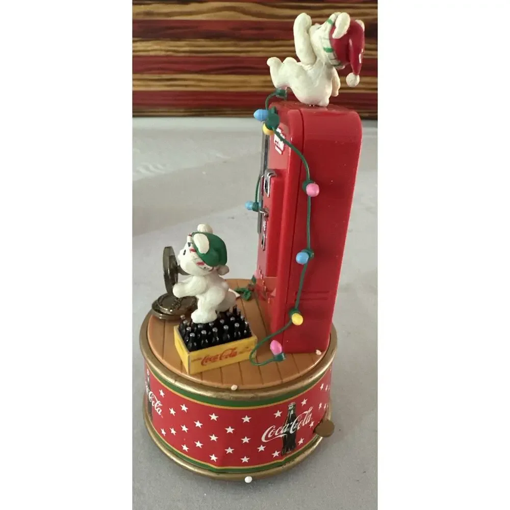 Enesco 1995 Coca Cola Coke Refreshing Pause Christmas Mini Action Musical Figure